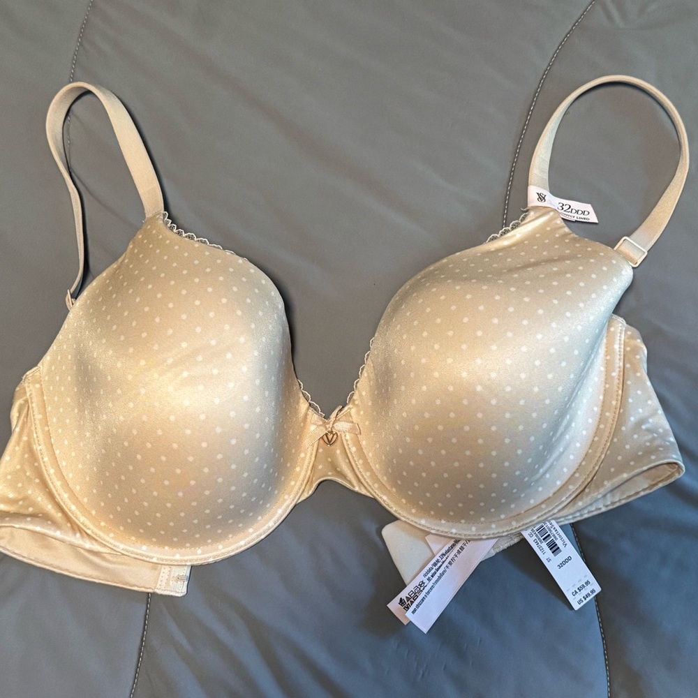 Victoria's Secret Beige Polka Dot Bra